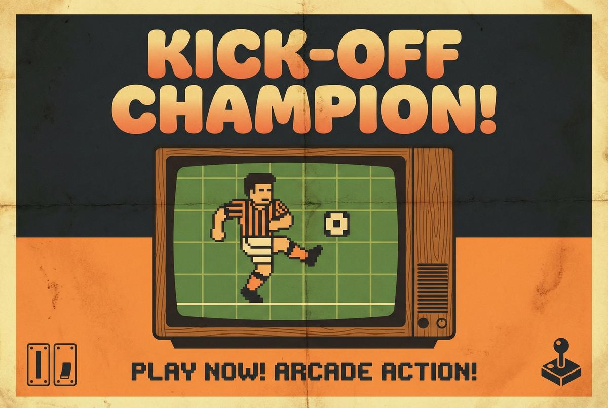 复古足球街机游戏广告 - 好博体育